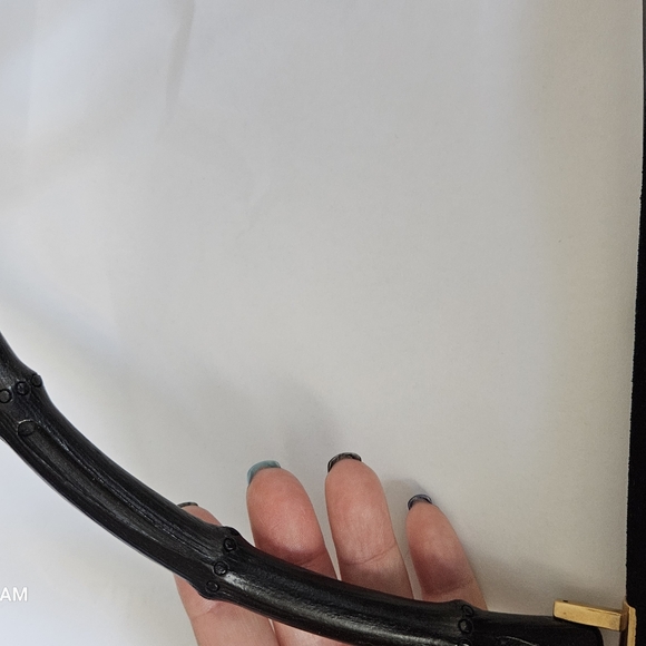 Gucci suede bag with black wood handle - Picture 6 of 10